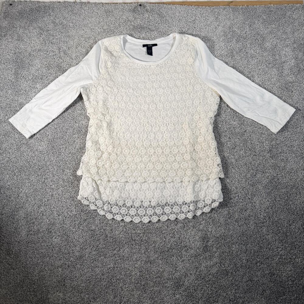 Rain Top XL Crochet Lace Overlay Boho Cottagecore Romantic Feminine Classic Chic